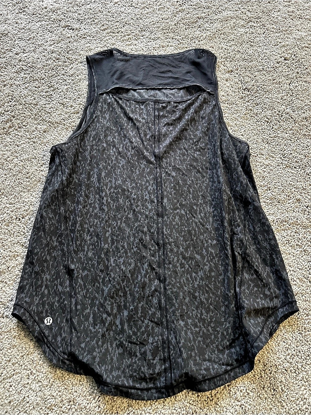 lululemon Sheer Will Tank *Camo Black Abstract Tank Top